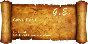 Gabl Emil névjegykártya